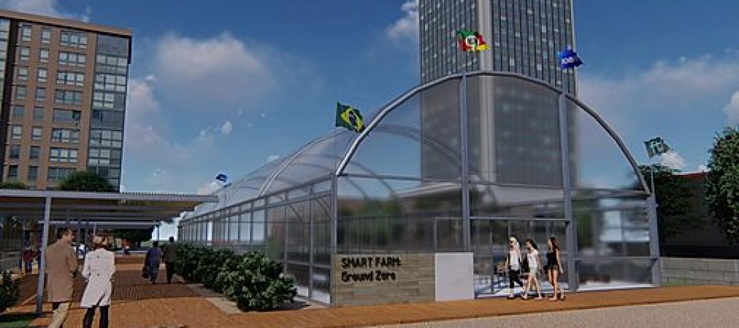 Projeto da estufa Smart Local Farms nas dependencias da ADVB-RS em Porto Alegre.